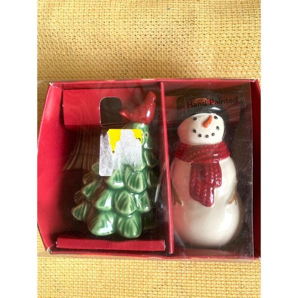 St Nicholas Square Snowman & Christmas Tree Salt & Pepper Shakers NEW - Picture 5 of 5
